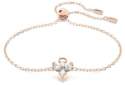 Swarovski Bracciale Magico con Angelo Bianco Placcato Oro Rosa, Taglia Unica, Cristallo