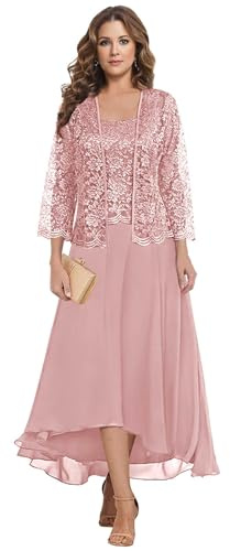 JAEDEN Brautmutterkleider Große Größen mit Jacke Damen Festliche Kleider für Hochzeit