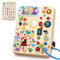 Dinosaurier Busy Board Montessori Spielzeug ab 1 jahr Activity Board Holzspielzeug Mit 10 Schaltern und 23 LED Lichtern Sensorik Spielzeug Motorikspielzeug für Babys und Kinder ab 1 2 3 4 Jahre Jungen
