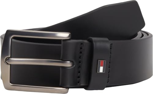 Tommy Hilfiger Herren Gürtel Denton 3,5 cm Ledergürtel, Schwarz (Black), 140 cm
