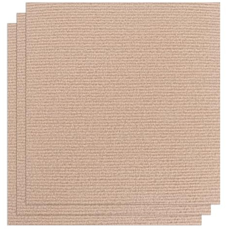 ZOFUN 30 Pcs Self Adhesive Carpet Tiles, 30 x 30 Carpet Floor Tiles Easy to Peel and Stick, Anti-Slip Floor Carpet Tiles, Hard Wearing Khaki Carpet Tile for Floor in Office Living Room Bedroom