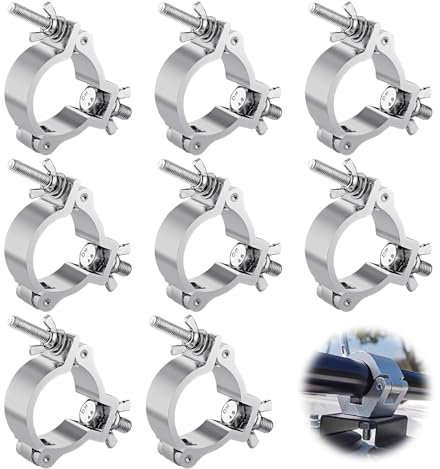 Bordeag 8er Pack Traversen Klammern, Bühnenbeleuchtungsklemme, Bühnenbeleuchtung Haken Klemme Aluminium Traverse Klemmen Truss O Clamp Für Bewegliche Bühnenlichter Und Scheinwerfer (28-35mm)