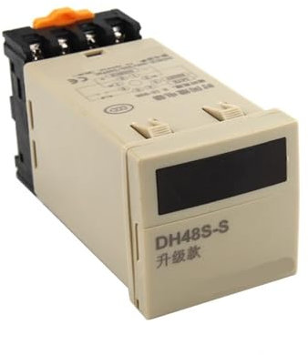 AIRUIXI Relé Temporizador Temporizador programable Digital DH48S-S, Interruptor de relé de Tiempo con Base de 12 V, 24 V, 220 V, 380 V, Temporizador de retardo de 0,01 S a 99 H(DC 12V)