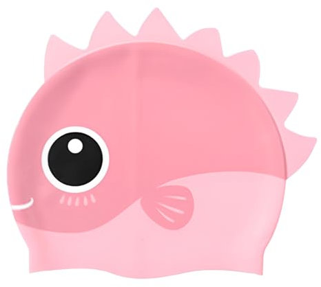 NHQZ Jake Cuffia da Nuoto Bambini per Piscina in Silicone Ipoallergenica Elastica e Soffice al Tatto per Capelli Corti e Lunghi Rosa