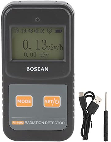FS 1000 Digital Geiger Counter Nuklearstrahlungsdetektor Beta Gamma Röntgenstrahlen Radio -Detektor Black Professional Tragbares Strahlungsmessgerät für Sicherheit und