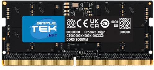 SIMPLETEK - Modulo memoria DDR5 SODIMM 32 GB 4800 MHz CL40 1,1 V non‑ECC per notebook/AIO
