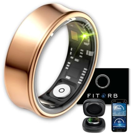 Fitorb Smart Ring Pro - Das Original. High-Tech Fitness- & Gesundheitsring, Schlafanalyse, 24/7 Aktivitätstracking. Temperaturmessung, Stress. Proberinge. (Neptun, Roségold, 20,0 mm (10))