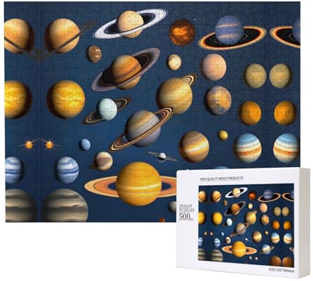 Phayah Solar System Planets Jigsaw Puzzles For Adults 500 Pieces.Home Decor Birthday Party For Men Women 20.4 X 15