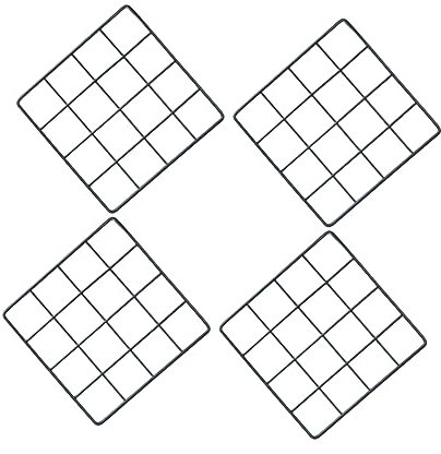 VALICLUD 4piezas Rejilla Hierro Forjado Cuadrada Marco Fotos Pared Decorativa Negra para Salón Dormitorio Oficina