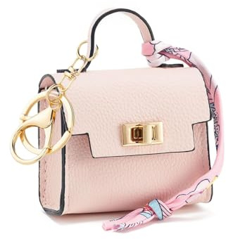 LAOYEFACAI Mini Taschenanhänger Münzgeldbörse Mini-Handtasche Schlüsselanhänger für Damen kreative Schlüsselanhänger Make-up-Tasche Münzgeldbörse mit Reißverschluss (Rosa)