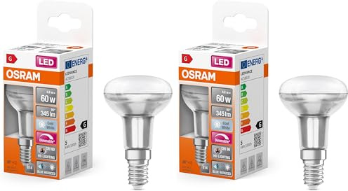 Osram Superstar dimmbare LED-Lampe mit besonders hoher Farbwiedergabe (CRI90) für E14-Sockel, klares Glas,Kaltweiß (4000K), 345 Lumen, Ersatz für herkömmliche 60W-Leuchtmittel, dimmbar, 1-er Pack
