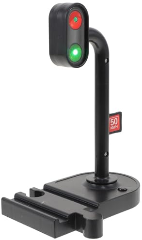 FONDOTIN Spielzeugeisenbahn Ampel mit Stabiler Abs Basis und LED Signalen Zubehör für Modelleisenbahn und Frühe Verkehrserziehung für Kinder