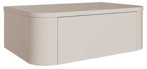 Selsey Minimalistische Nachttisch 2er Set 59 cm Breite – Hängende Nachttische Kaschmirgrau Schmal mit Schublade, Kaschmir Matt, MDF & Spanplatte, Zeitloses Design