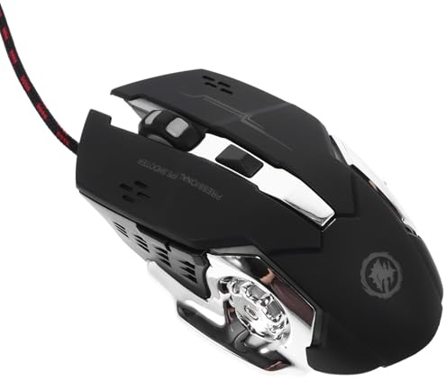 VALICLUD Souris Ergonomique USB Noire pour Gamer Puce de Jeu Professionnelle et Patins Antidérapants, Compatible Ordinateur pour Usage Bureau