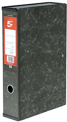 5 Star Office Box File Lock Spring with Ring Pull and Catch 75mm Spine Foolscap Cloud Effect [Pack 1]
