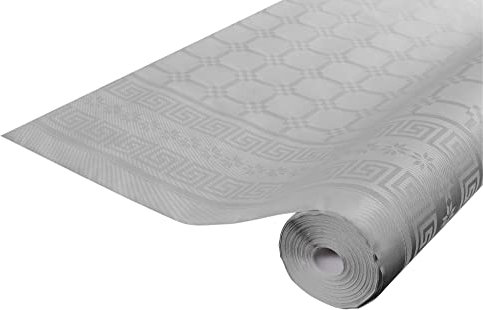 Pronappe Tischdecke R482513I Einweg-Tischdecke aus Damastpapier Länge 25m Breite 1,20m (pro Rolle) Farbe grau Damastpapier mit schickem und klassischem Universalmuster