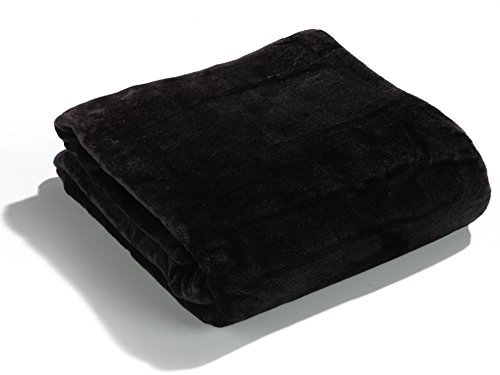 heimtexland Kuscheldecke super-Soft XL HxB 150x200 cm Microfaser Flanelldecke in schwarz kuschelig warm - leicht - fusselfrei Decke in TOP QUALITÄT Typ176