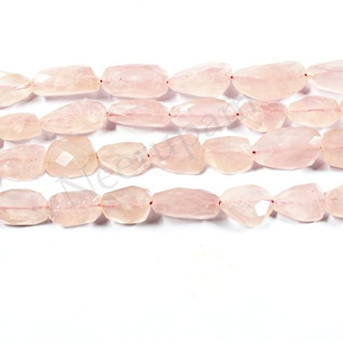 Neerupam Collection Rose Clair Couleur Naturel Indien Rose Quartz Gemme À Facettes Tumble Forme Perles 1 Ligne Lâche 12-15 pouce Strand