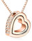 Bungsa Love You Forever Damenkette 45cm Rosegold Farben Halskette Herz - Offener herzförmiger Anhänger mit klarem Strass Besetzt - Kette Frauen rosegoldfarben Liebe - Heart Necklace Crystals Love