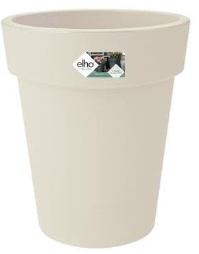 elho Green Basics Top Planter Hoch 35 - Blumentopf für Außen - Ø 34.5 x H 41.0 cm - Weiß/Baumwolle