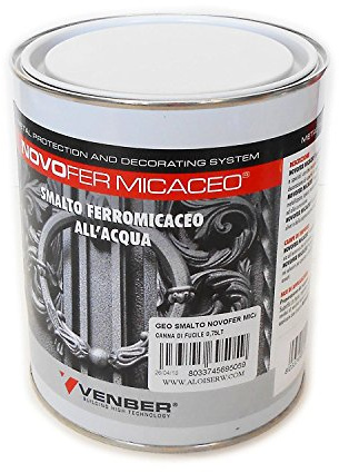 Geohydrica NOVOFER MICACEO 0,75lt smalto ferromicaceo grana fine all'acqua per interno ed esterno (Canna di fucile)