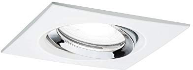 Paulmann 936.74 Einbauleuchte LED Nova Plus eckig 1x6W GU10 Weiß matt, Chrom schwenkbar dimmbar zum Kombinieren mit den Paulmann Downlight CombiSystems Basic-Sets