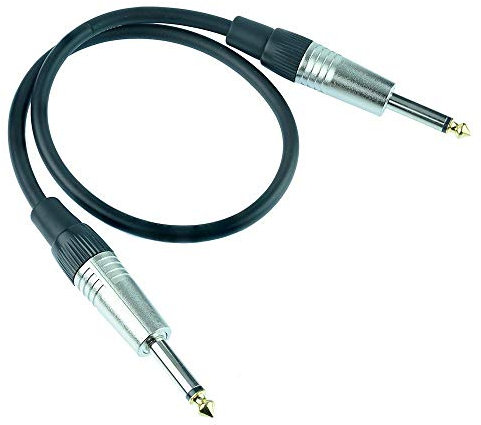6.35mm 1/4 Mono to 6.35mm Mono Jack Plug Instrument Cable Guitar Patch Lead (0.5M Length)