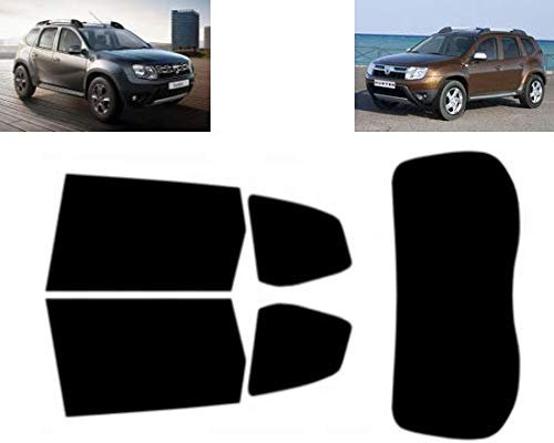 Passgenaue Tönungsfolie für-Dacia Duster 5-Türen 2010-2017 Heck/Seitenscheiben (20% Schwarz)