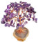 KYEYGWO Décoration Arbre de Vie en Pierre Naturelle d'Énergie, FengShui Figurine sur Tranche d'Agate pour Reiki Chakra Guérison Fortune Richesse Santé, Améthyste