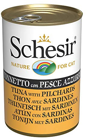 Schesir Cat Jelly Thunfisch mit Sardine, Katzenfutter nass, 24 Dosen x 140 g