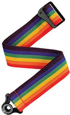 D'Addario Accessories Auto Lock Gitarrengurt - Gitarrengurt mit Verschluss - Locking Guitar Strap - Regenbogen, Polypro