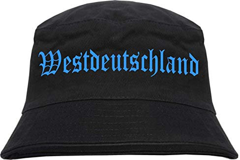 sostex Westdeutschland Fischerhut - Druckfarbe Hellblau - Bucket Hat S/M Schwarz