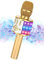 Ankuka Micrófono Karaoke Bluetooth Micrófono Inalámbrico Karaoke Micrófono Niña con Luces LED Regalo Juguetes para Niños Micrófono Cambiador de Voz, Compatible con Android, iOS, PC Oro Nuevo