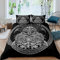 Loussiesd Ancient Viking Bettwäsche Set 135x200cm Retro Exotisch Betten Set Schwarz Weiß Vintage Spear Bettbezug Set Für Kinder Adler Skandinavische Kultur Raumdekor Bettwäsche