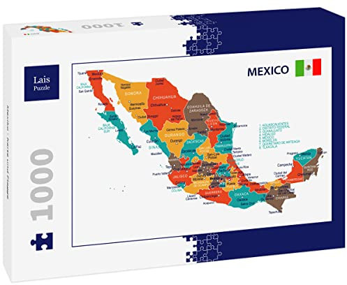 Lais Puzzle Mexiko - Karte und Flagge 1000 Teile