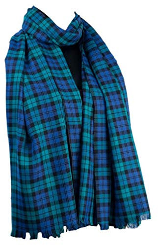 Purple Possum® Black Watch Schottenkaro-Schal für Damen, blau, kariert, Fair-Trade-Schal aus Baumwolle, Blau, Königsblau, One size