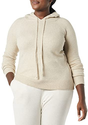 Amazon Essentials Maglione Pullover con Cappuccio Morbido al Tatto Donna, Beige, M