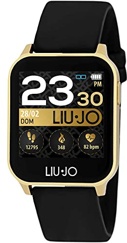 Orologio Donna Smartwatch, Messaggi, Gold Cinturino Nero Liu Jo Energy