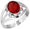 Jeweloporium 925 Sterling Silber Ringe für Damen Größe 57(18.1) Rot Rubin simuliert Edelstein Kostüm Silber Ringe Neujahr Geschenk Jahrgang Schmuck