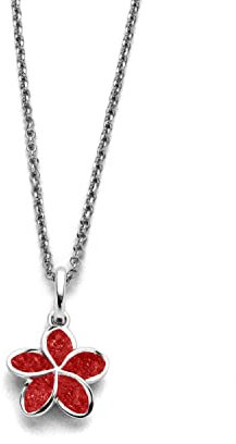 DUR Damen KettePlumeria Blüte Koralle aus 925er Silber Länge ca. 450 MM K2807