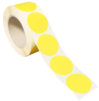 SPRINTIS Klebepunkte 50 mm, gelb, 1000 Stück Markierungspunkte selbstklebend auf Rolle, Punkte Aufkleber aus Papier für Büro und Lager