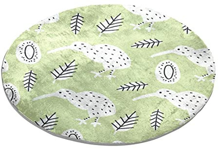 Kiwi Teppich für Schlafzimmer, Shaggy, weich, waschbar, Grün