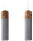 Pendelleuchte Beton Holz 2-flammig GU10 schmaler Lichtkegel B: 30 cm T: max. 120 cm Esstisch Hängelampe