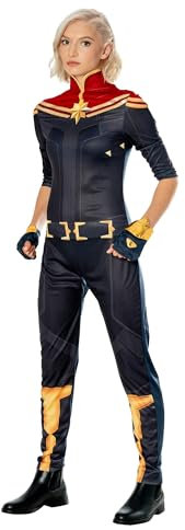 Rubies Marvel Captain Kostüm für Damen, Jumpsuit und 2 Stulpen, offizielles Marvel-Kostüm für Karneval, Weihnachten, Geburtstag, Partys und Halloween, L (44-46 EU)