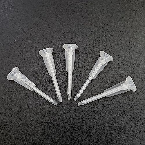 CosmoMix Helical Static Mixer Nozzle Tube Tip, Bayonet Connection, 2.44 Inches, 17 Elements, 50 Pieces Epoxy Mixing Nozzle Tip (RCS03-17S)