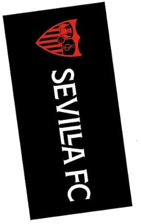 Genérico Toalla Sevilla Fútbol Club 180x90cm Fondo Negro Letras Blancas Escudo Rojo
