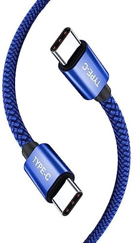 AMPLE For Nothing Phone 3 (3a) Pro/Nothing Phone (3a) (2a) 2 1 CMF 1 Charger Cable Nylon Braided 1M Charger Lead USB C to USB C Charging Cable (BLUE)