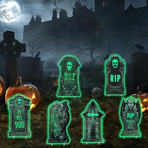 Qunkun Halloween Grabsteine Deko, Halloween Deko Outdoor Grabstein, Halloween Grabstein, Grabstein Dekorationen, Friedhof Deko, Halloween Gruselig Deko, Outdoor Deko Figuren für Halloween