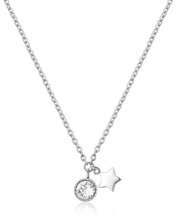 Sagapo Collana Acciaio con Stella e Cristallo SKT23
