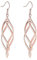 Women's Long Wavy Ear Hook Earrings, 18K Gold Plated Trendy Fashion Drop Earrings, Suitable For Gifts For Women (Rose Gold)